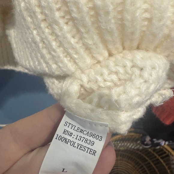 Dreamers Women's Cream Cardigan with Pink Strawberry Accents - Picture 5 of 5